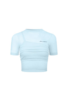 Blue Knitted Lightweight T-shirt - ANN ANDELMAN