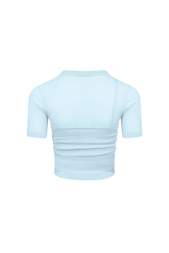 Blue Knitted Lightweight T-shirt - ANN ANDELMAN