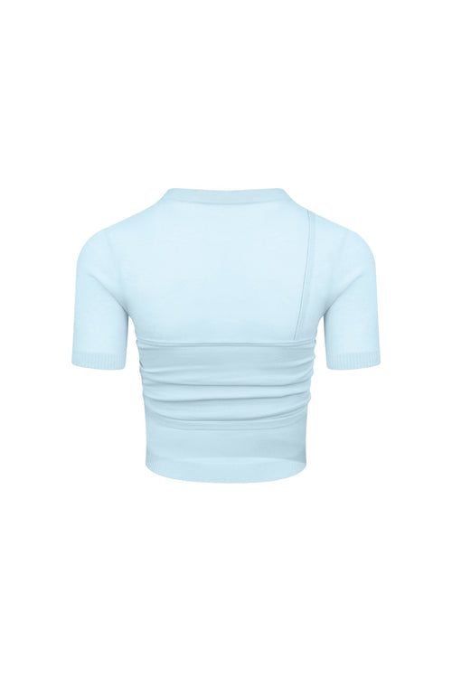 Blue Knitted Lightweight T-shirt - ANN ANDELMAN