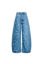 Blue Laser - cut Curved Jeans - ANN ANDELMAN