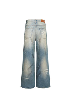 Blue Logo Embroidered Flared Jeans - ANN ANDELMAN