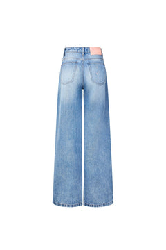 Blue Musical Note Beaded Embroidered Jeans - ANN ANDELMAN