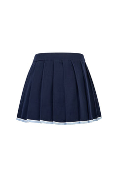 Blue Patchwork Knit Midi Skirt - ANN ANDELMAN