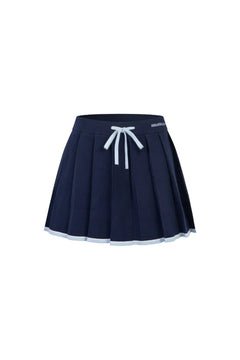 Blue Patchwork Knit Midi Skirt - ANN ANDELMAN