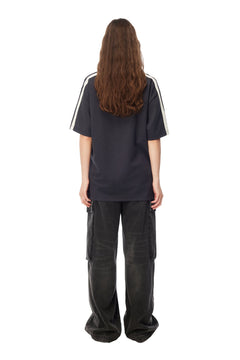 Blue Patchwork Printed Polo T-Shirt - ANN ANDELMAN