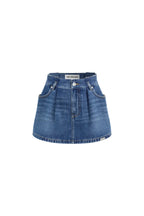 Blue Pleated Denim Midi Skirt - ANN ANDELMAN