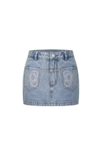 Blue Rhinestone Denim Skorts - ANN ANDELMAN