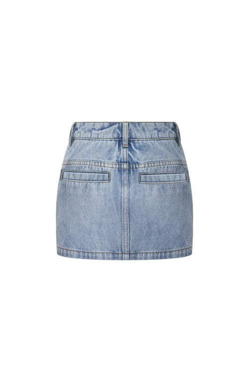 Blue Rhinestone Denim Skorts - ANN ANDELMAN