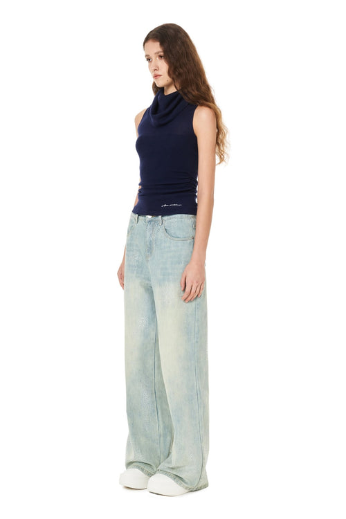 Blue Rhinestone Jeans - ANN ANDELMAN