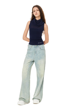 Blue Rhinestone Jeans - ANN ANDELMAN