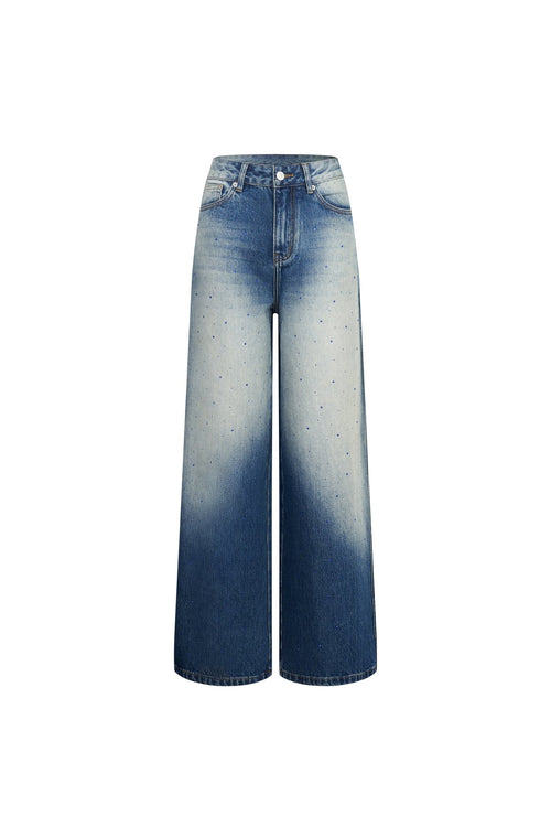 Blue Rhinestone Jeans - ANN ANDELMAN