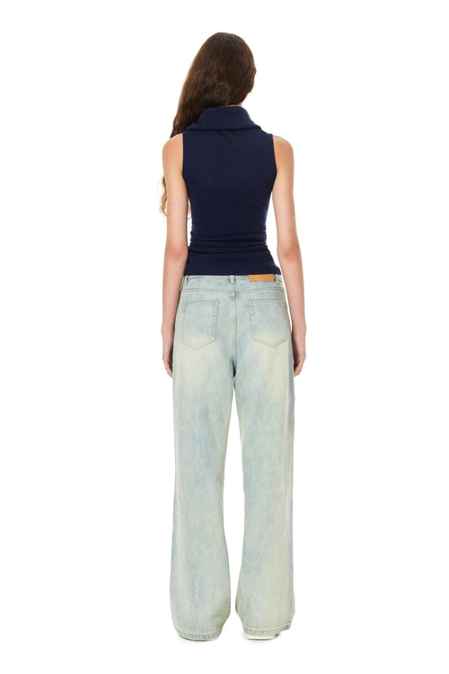 Blue Rhinestone Jeans - ANN ANDELMAN