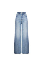 Blue Rhinestones Straight - leg Wide - leg Jeans - ANN ANDELMAN