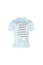 Blue Shawl T-shirt - ANN ANDELMAN