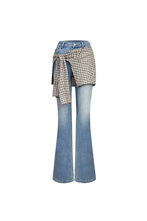 Blue Shirt Tie Two - piece Jeans - ANN ANDELMAN