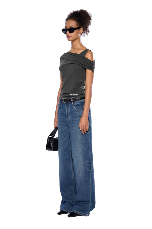 Blue Straight - Leg Jeans With Belt - ANN ANDELMAN
