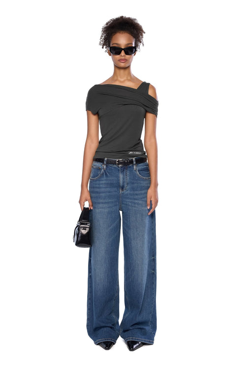 Blue Straight - Leg Jeans With Belt - ANN ANDELMAN
