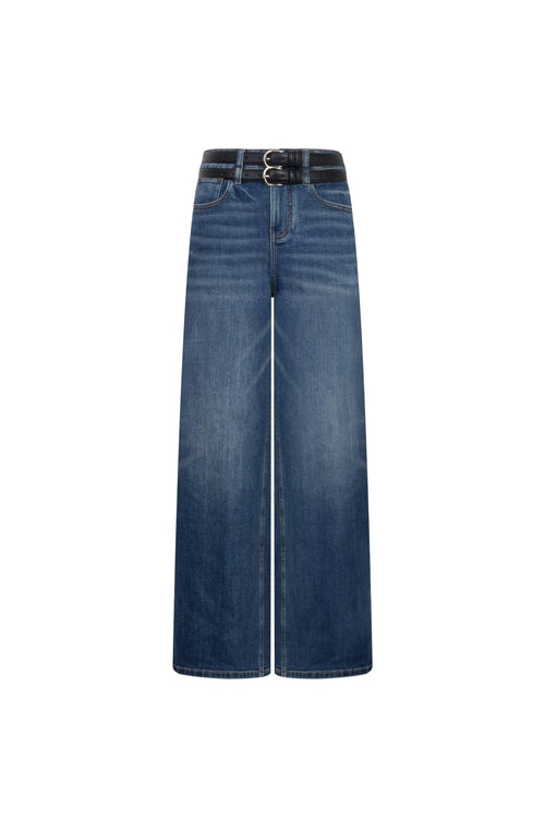 Blue Straight - Leg Jeans With Belt - ANN ANDELMAN