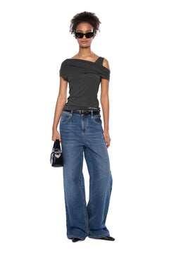 Blue Straight - Leg Jeans With Belt - ANN ANDELMAN