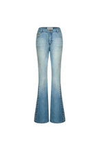 Blue Studded Washed Vintage Flared Jeans - ANN ANDELMAN
