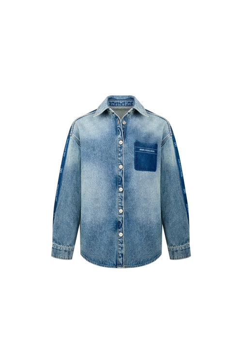 Blue Vintage Floral Denim Shirt - ANN ANDELMAN