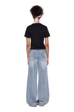 Blue Waistband Ripped Jeans - ANN ANDELMAN