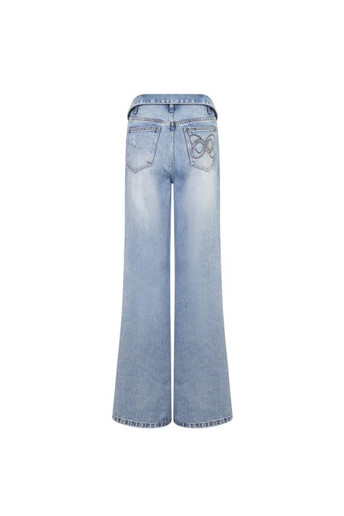 Blue Waistband Ripped Jeans - ANN ANDELMAN