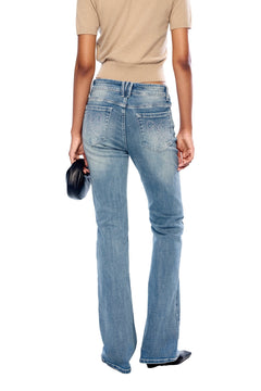Blue Washed Slim Flare Jeans - ANN ANDELMAN