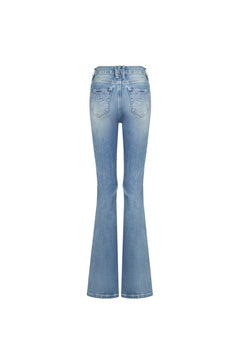 Blue Washed Slim Flare Jeans - ANN ANDELMAN