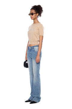 Blue Washed Slim Flare Jeans - ANN ANDELMAN