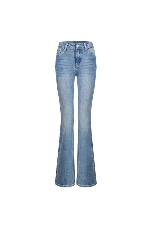Blue Washed Slim Flare Jeans - ANN ANDELMAN