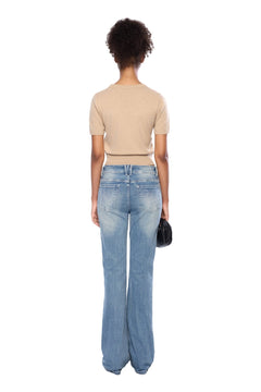 Blue Washed Slim Flare Jeans - ANN ANDELMAN