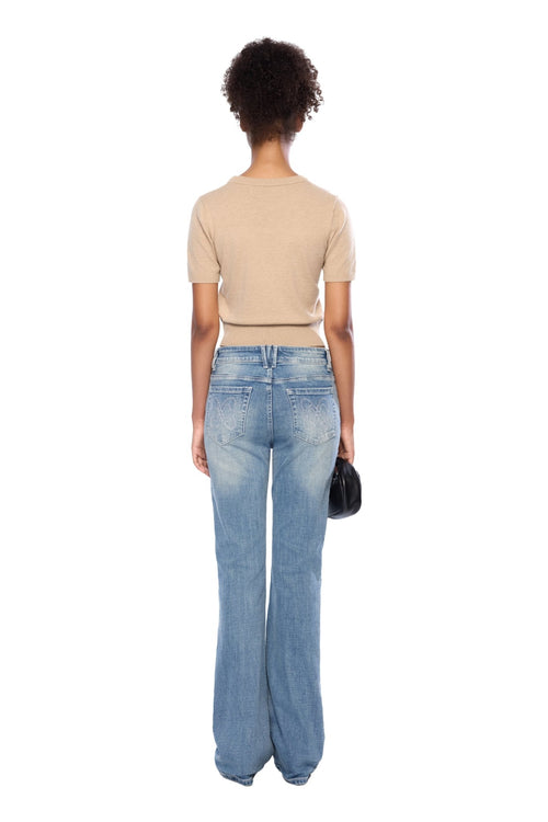 Blue Washed Slim Flare Jeans - ANN ANDELMAN