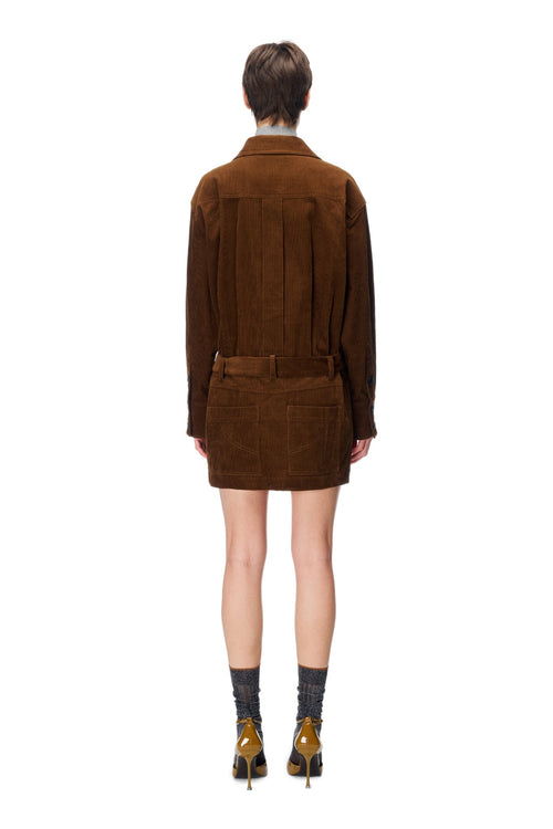 Brown Corduroy Long Shirt - ANN ANDELMAN