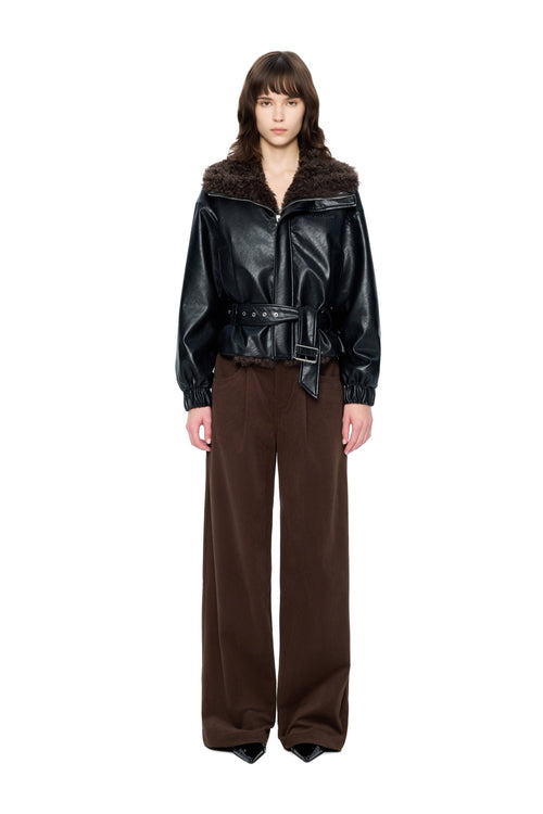Brown Corduroy Straight-leg Trousers - ANN ANDELMAN