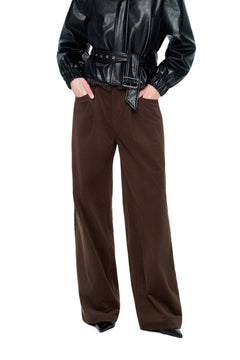 Brown Corduroy Straight-leg Trousers - ANN ANDELMAN