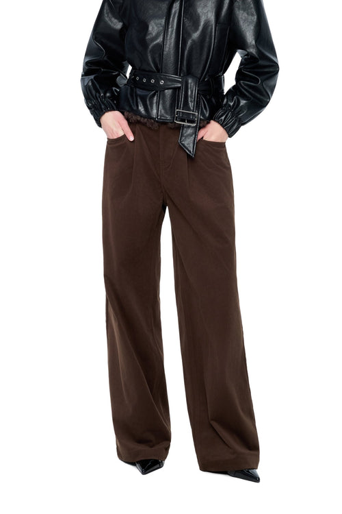 Brown Corduroy Straight-leg Trousers - ANN ANDELMAN