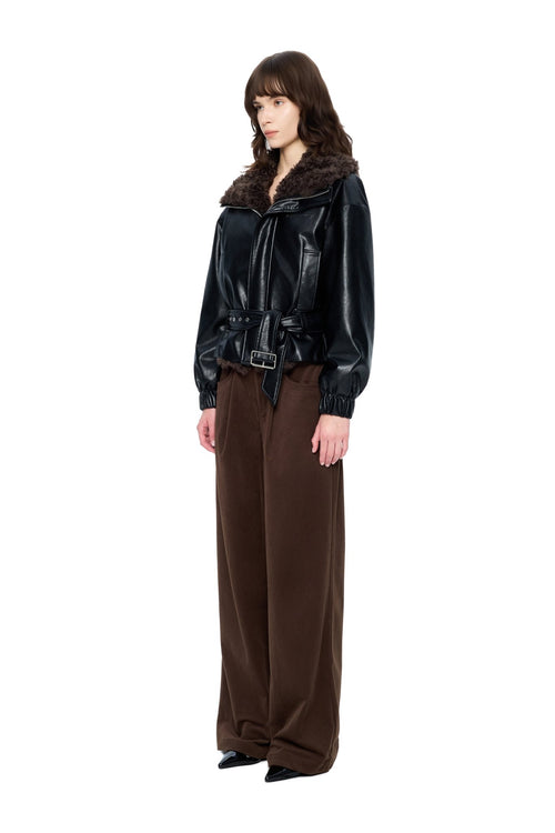 Brown Corduroy Straight-leg Trousers - ANN ANDELMAN