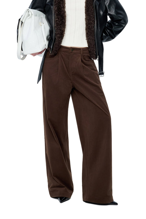 Brown Corduroy Straight-leg Trousers - ANN ANDELMAN