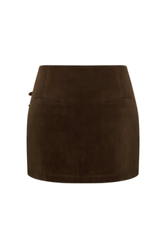 Brown Double-breasted Asymmetrical Midi Skirt - ANN ANDELMAN