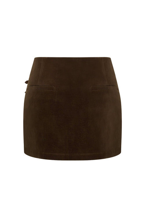 Brown Double-breasted Asymmetrical Midi Skirt - ANN ANDELMAN