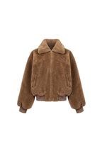 Brown Faux Fur Collared Jacket - ANN ANDELMAN