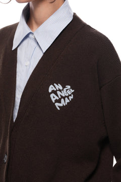 Brown Faux Two - piece Knit Top With Patchwork Shirt - ANN ANDELMAN