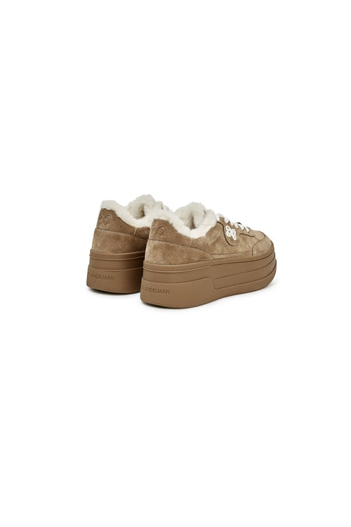 Brown Fleece - lined Platform Sneakers - ANN ANDELMAN
