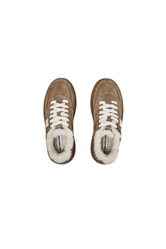 Brown Fleece - lined Platform Sneakers - ANN ANDELMAN