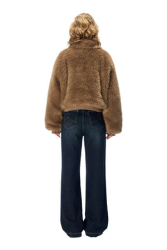 Brown Furry Cropped Jacket - ANN ANDELMAN