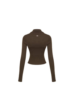 Brown Knit Strapless Vest Two - piece Set - ANN ANDELMAN