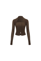 Brown Knit Strapless Vest Two - piece Set - ANN ANDELMAN