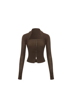 Brown Knit Strapless Vest Two - piece Set - ANN ANDELMAN