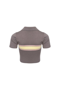 Brown knitted Polo Shirt - ANN ANDELMAN